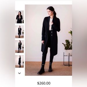 Black Techno Long Coatigan